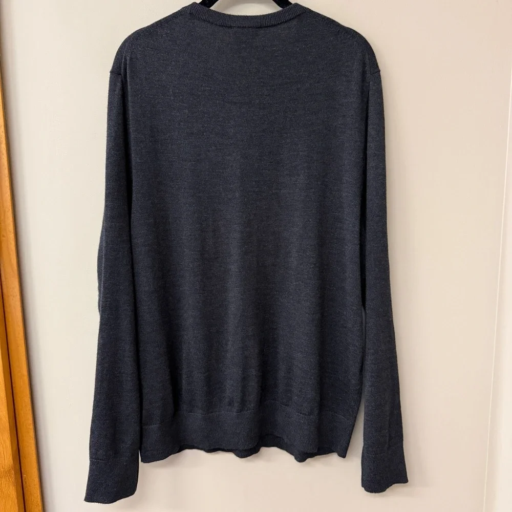 NWT Calvin Klein Mens Merino Wool Crewneck Sweater Size Large Classic Gunmetal